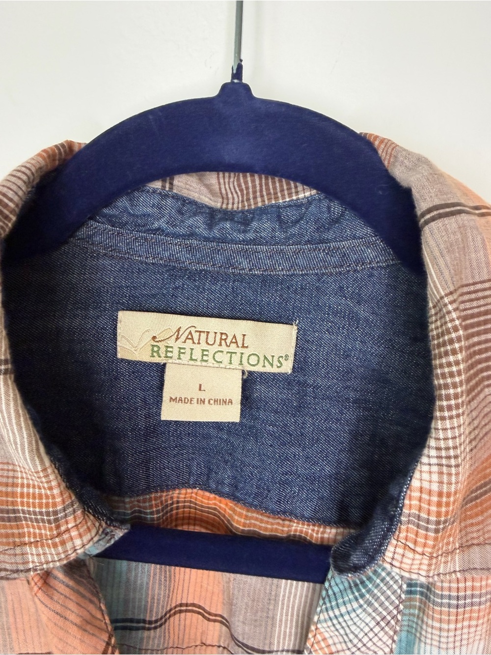 Natural Reflections Woman’s plaid snap front western shirt large cotton rodeo - Picture 2 of 8